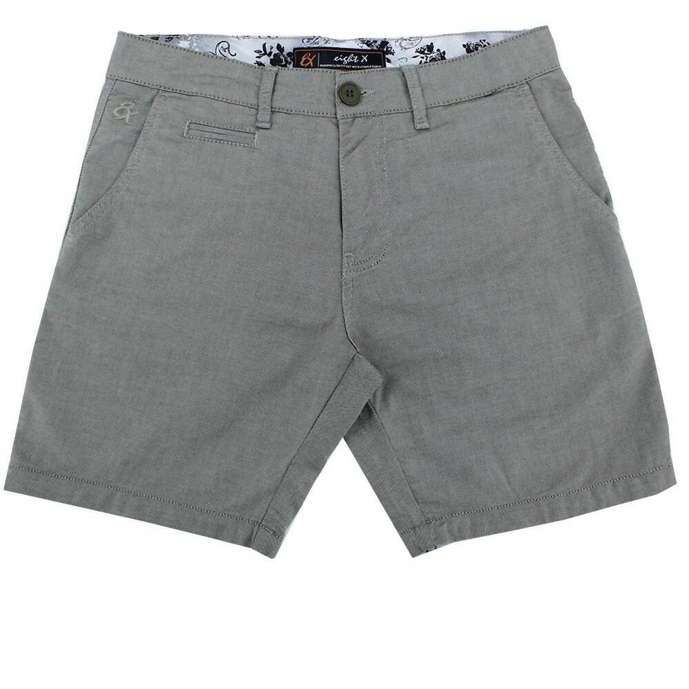 NEW EIGHT X men's slim fit textured shorts in olive